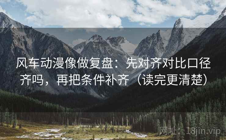 风车动漫像做复盘：先对齐对比口径齐吗，再把条件补齐（读完更清楚）