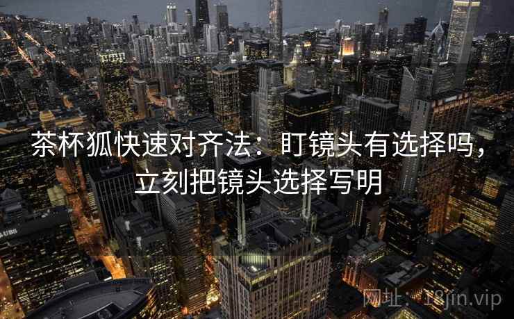 茶杯狐快速对齐法：盯镜头有选择吗，立刻把镜头选择写明