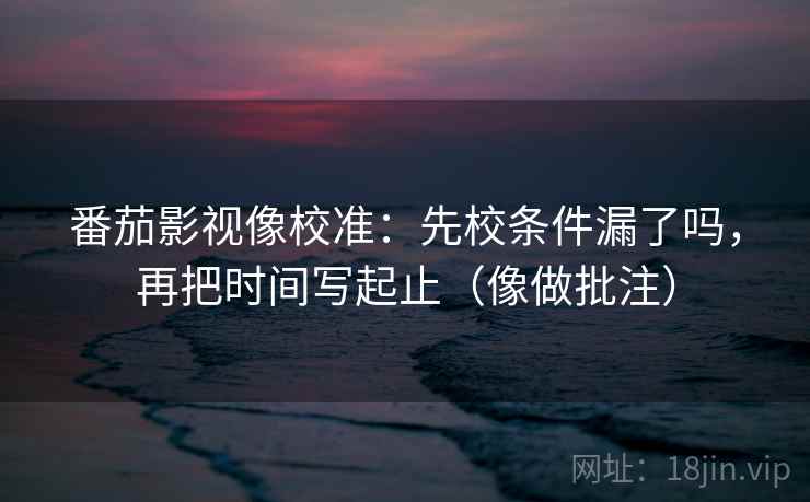 番茄影视像校准：先校条件漏了吗，再把时间写起止（像做批注）  第2张