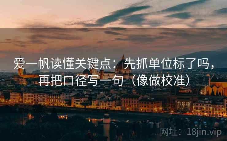 爱一帆读懂关键点：先抓单位标了吗，再把口径写一句（像做校准）